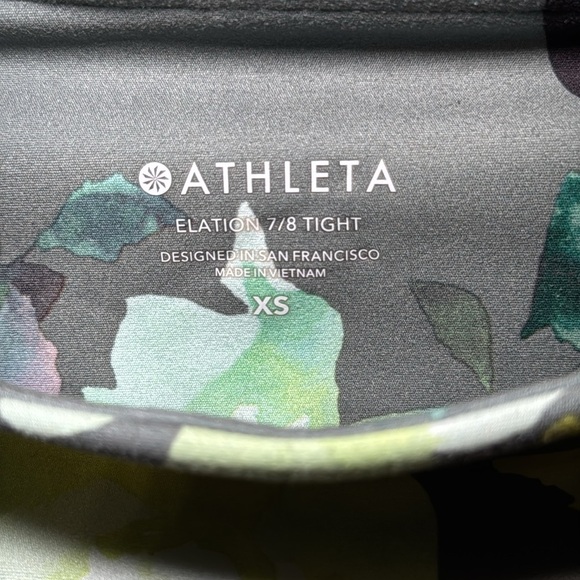 🌻 Athleta Elation 7/8 Tight Green Floral XS - Picture 10 of 10